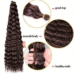 55-88cm Water Wave Crochet Hair Synthetic Braiding Hair for Women