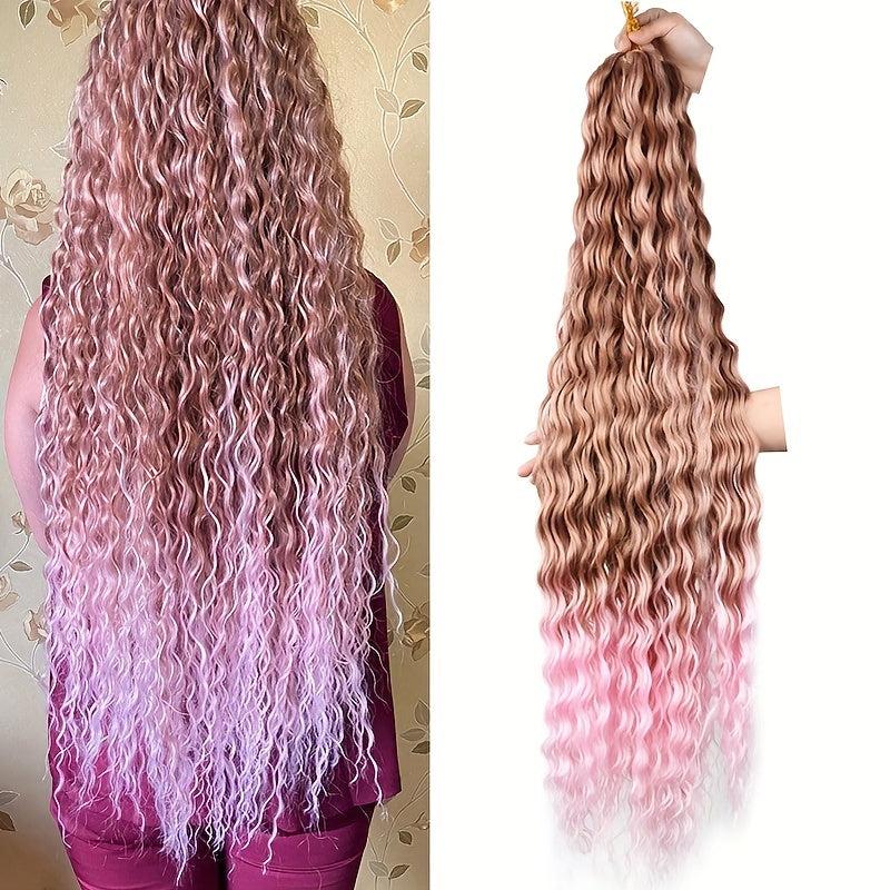 55-88cm Water Wave Crochet Hair Synthetic Braiding Hair for Women