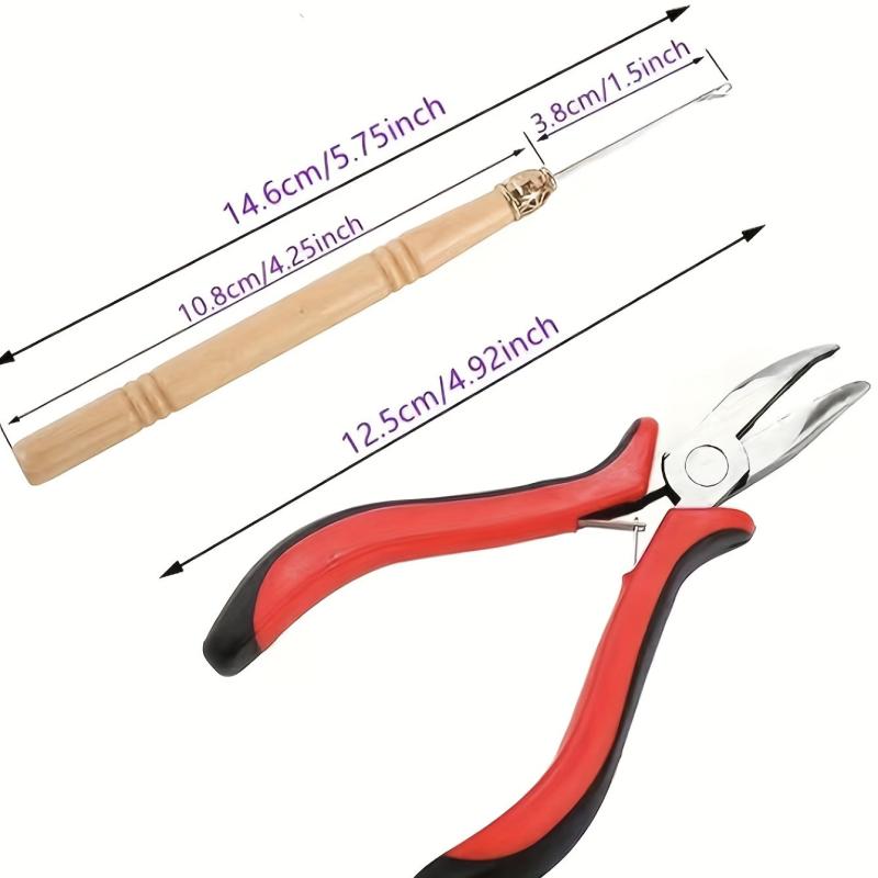 Hair Extension Tool Kit - Pliers & Crochet Hooks for DIY Styles & Extensions