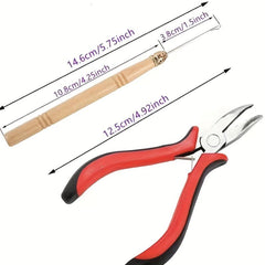 Hair Extension Tool Kit - Pliers & Crochet Hooks for DIY Styles & Extensions