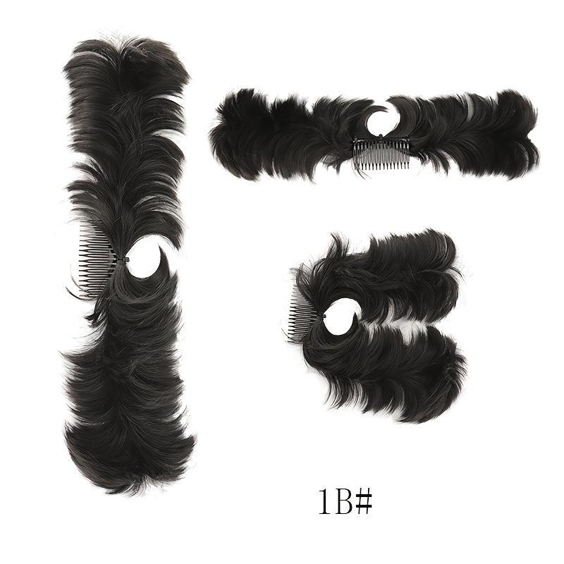 Messy Round Bun Hair Piece Side Comb Clip Style Bun Hair