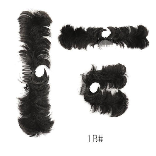 Messy Round Bun Hair Piece Side Comb Clip Style Bun Hair