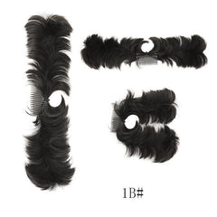 Messy Round Bun Hair Piece Side Comb Clip Style Bun Hair