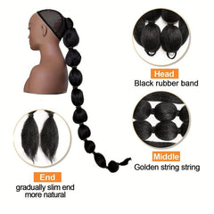 Afro Puff Ponytail Extension Kinky Straight Lantern Braid 76cm