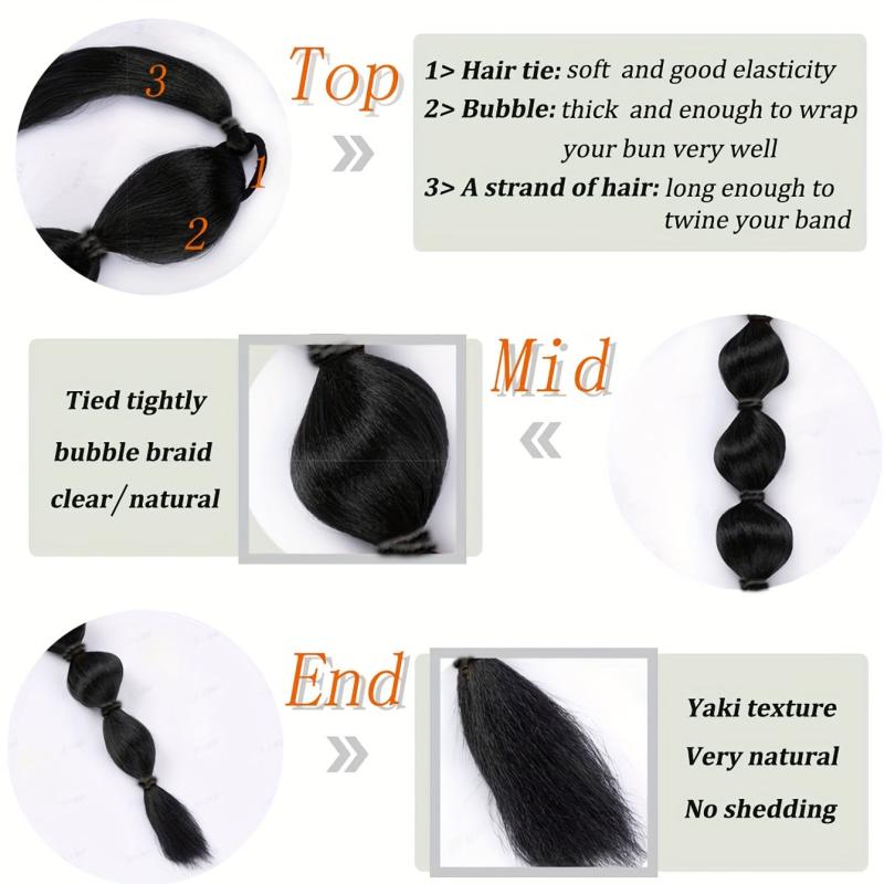 Afro Puff Ponytail Extension Kinky Straight Lantern Braid 76cm
