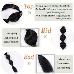 Afro Puff Ponytail Extension Kinky Straight Lantern Braid 76cm