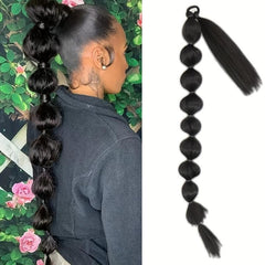 Afro Puff Ponytail Extension Kinky Straight Lantern Braid 76cm