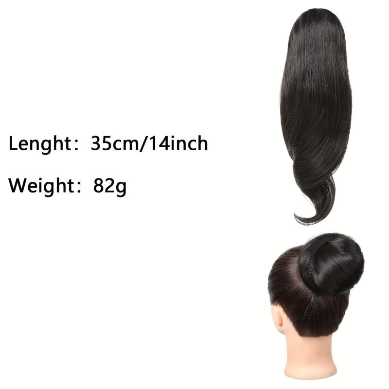Messy Bun Ponytail Extension Short Synthetic Wrap Easy Wrap Ponytail