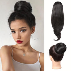 Messy Bun Ponytail Extension Short Synthetic Wrap Easy Wrap Ponytail