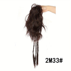 Long Braided Curly Hair Bun Ponytail Extension