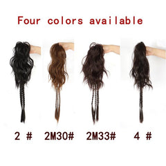Long Braided Curly Hair Bun Ponytail Extension