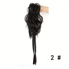 Long Braided Curly Hair Bun Ponytail Extension
