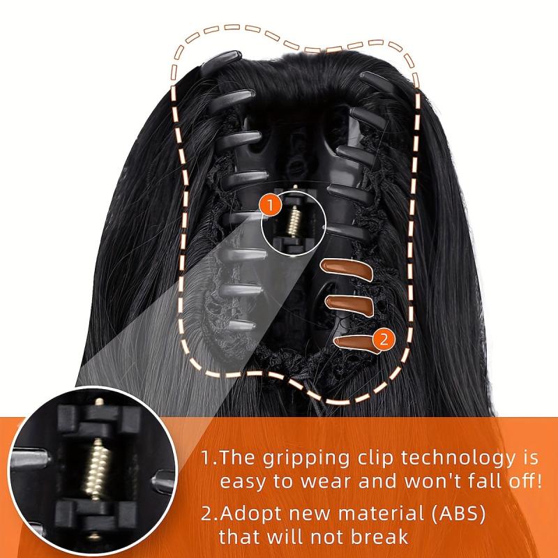 Short Ponytail Extension Curly Claw Clip Pony Tail Hairpiece for Women Synthetic