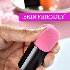 Mushroom Head Shape Puff Sponge w/ Handle for Liquid Creams Powder