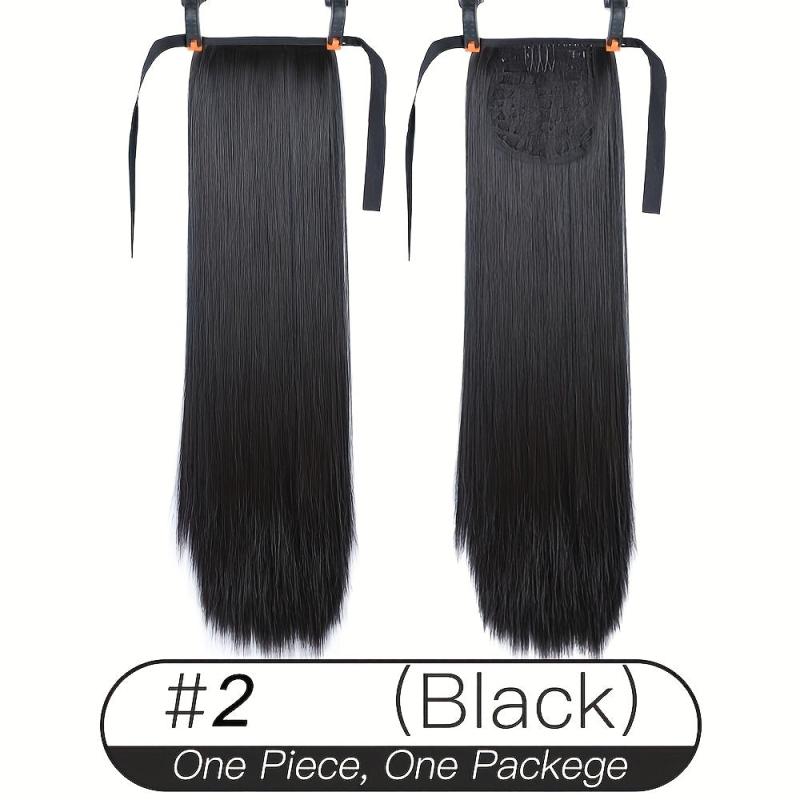 Straight Pony Tail Hair Wig Bundle False Hair Clip Hairpiece for Women