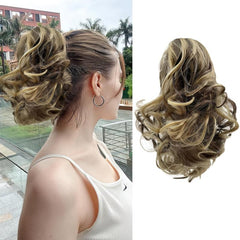 Short Ponytail Extension Loose Curly Wavy Claw Clip Hair Extensions