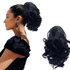 Short Ponytail Extension Loose Curly Wavy Claw Clip Hair Extensions