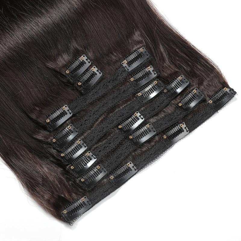 Brazilian Clip In Hair Extensions 8 Pieces Set 10 22 Inches 120g 2 Dark Brown