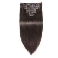 Brazilian Clip In Hair Extensions 8 Pieces Set 10 22 Inches 120g 2 Dark Brown