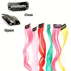 Colorful Curly Wavy Hair Extensions for Party Cosplay Halloween