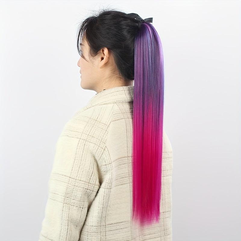 Ombre Synthetic Long Straight Hair Extensions Clip In Hair Extensions