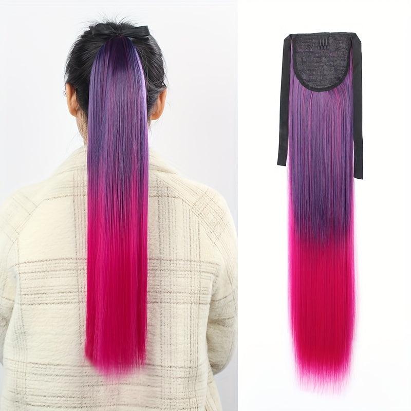 Ombre Synthetic Long Straight Hair Extensions Clip In Hair Extensions
