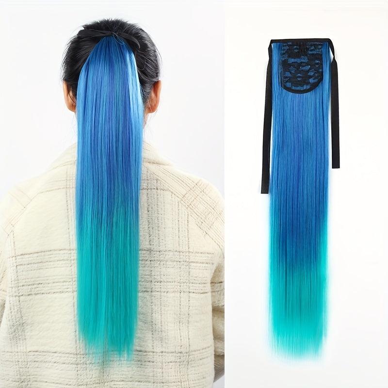 Ombre Synthetic Long Straight Hair Extensions Clip In Hair Extensions