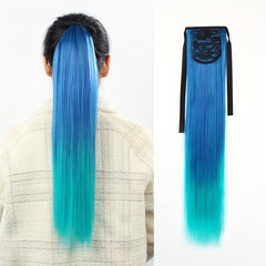 Ombre Synthetic Long Straight Hair Extensions Clip In Hair Extensions
