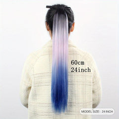 Ombre Synthetic Long Straight Hair Extensions Clip In Hair Extensions