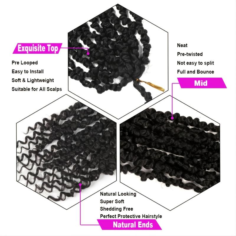 12 Inch Pre-twisted Crochet Passion Twist Hair Extensions