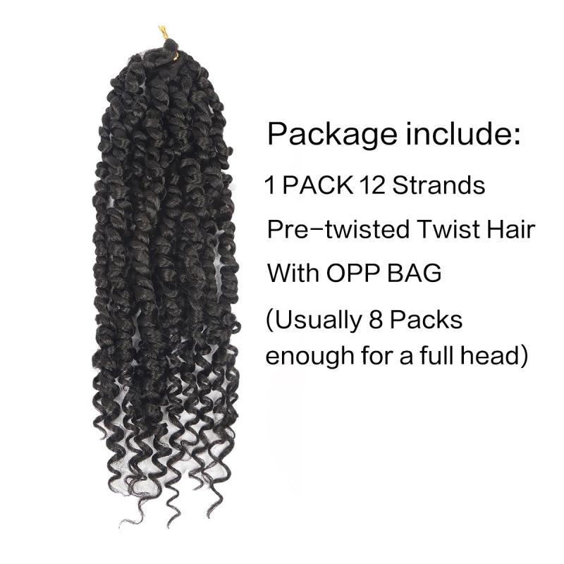 12 Inch Pre-twisted Crochet Passion Twist Hair Extensions
