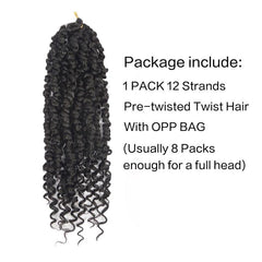 12 Inch Pre-twisted Crochet Passion Twist Hair Extensions