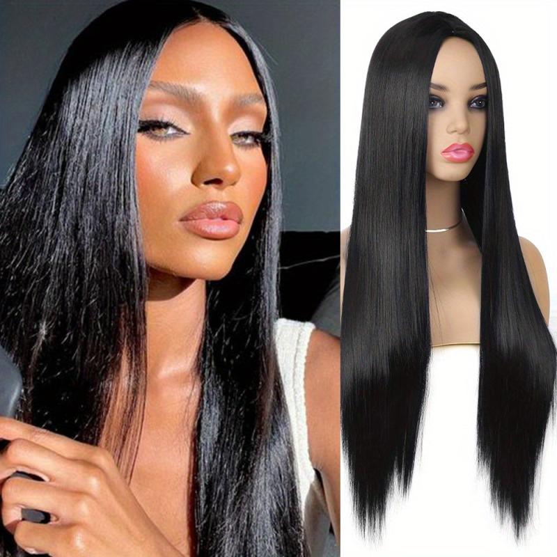 Ombre Rainbow Purple Long Straight Synthetic Wig