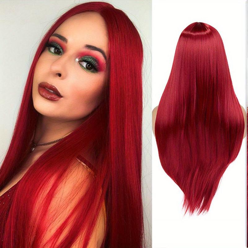Ombre Rainbow Purple Long Straight Synthetic Wig