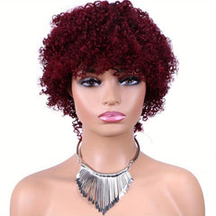 Brazilian Human Hair Afro Curly Short Curly Pixie Cut Wig