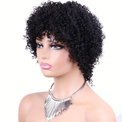 Brazilian Human Hair Afro Curly Short Curly Pixie Cut Wig