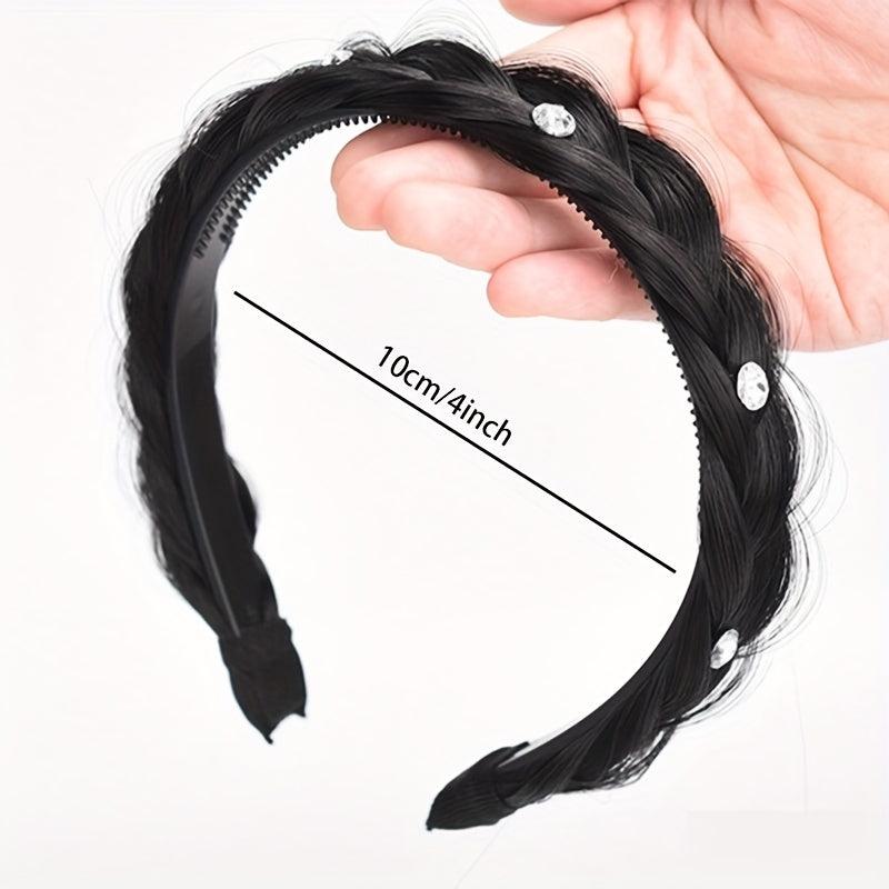 Fishbone Braid Wig with Twist Headband - Hair Accessory for Women