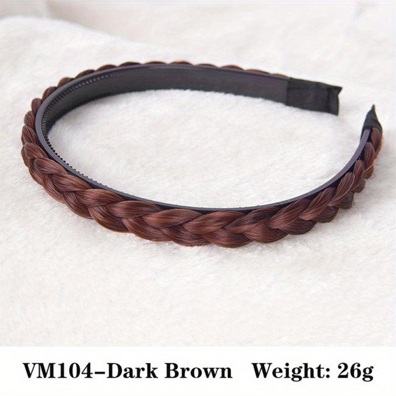Fishbone Braid Wig with Twist Headband - Hair Accessory for Women
