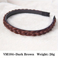 Fishbone Braid Wig with Twist Headband - Hair Accessory for Women