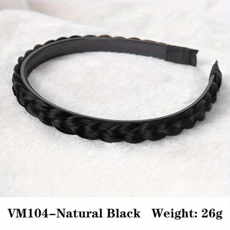 Fishbone Braid Wig with Twist Headband - Hair Accessory for Women