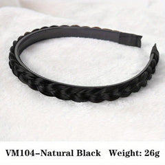 Fishbone Braid Wig with Twist Headband - Hair Accessory for Women