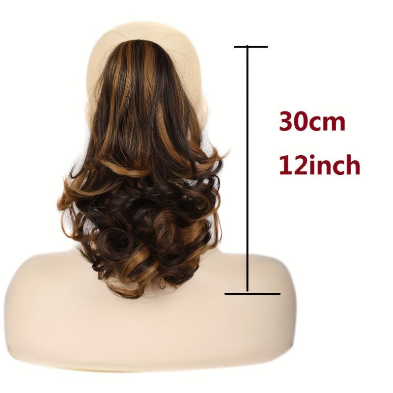 Synthetic Claw Clip Ponytail Hair Extensions Curly Natural Tail Hair for Women