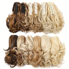 Synthetic Claw Clip Ponytail Hair Extensions Curly Natural Tail Hair for Women