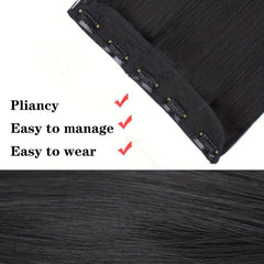 Long Straight Hair Extensions Synthetic 5 Clips In For Women Daily Wear