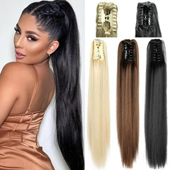 Long Straight Hair Ponytail Braid Wig Synthetic Heat Resistant 613