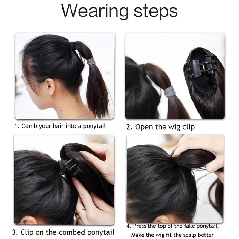 Synthetic Claw Clip On Ponytail Hair Extension for Women
