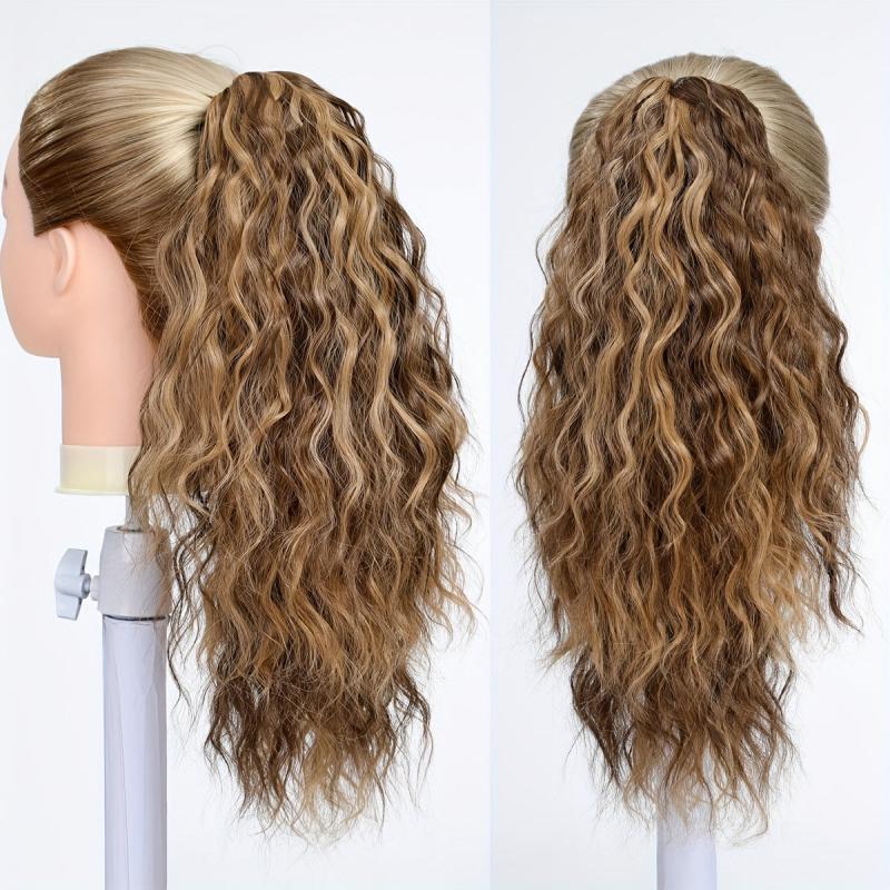 72cm Claw Clip Long Wavy Blonde Ponytail Extension