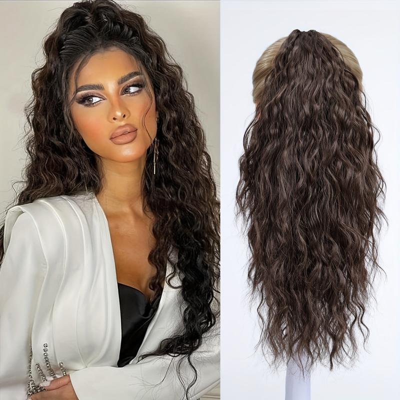 72cm Claw Clip Long Wavy Blonde Ponytail Extension