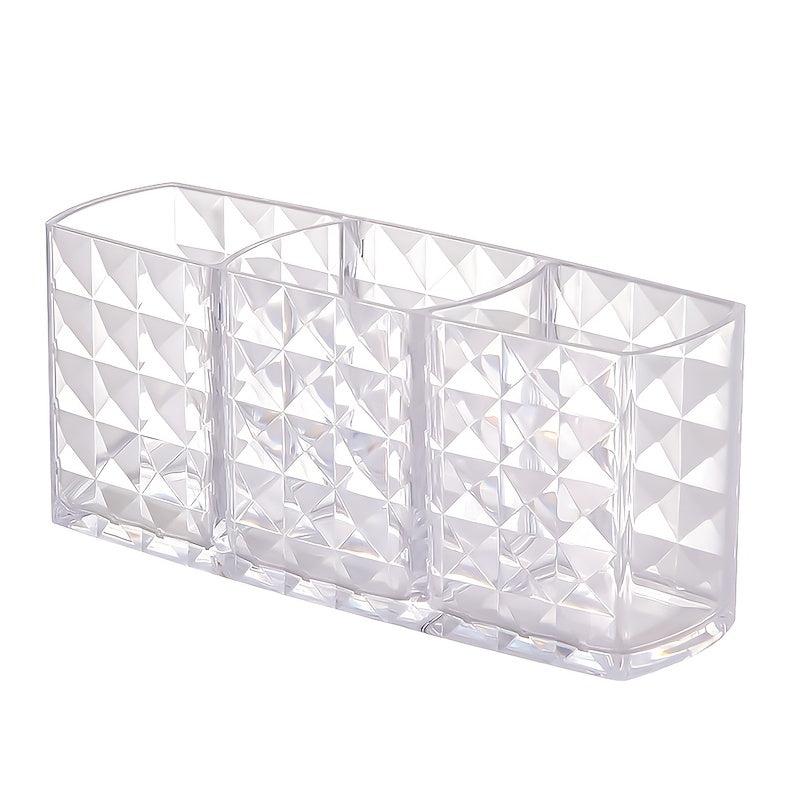 Clear Makeup Brushes Holder Organizer 3 Slot