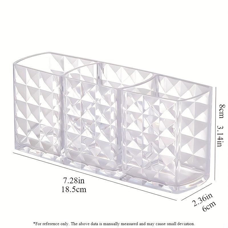 Clear Makeup Brushes Holder Organizer 3 Slot